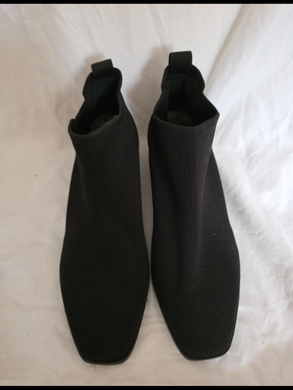 Black Waterproof Ankle Boots Size 41 Eu 10 US Pull-on Square Toe